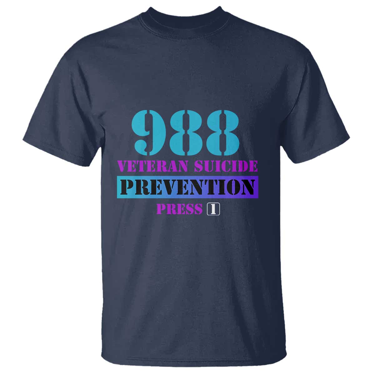 Suicide Prevention Awareness T Shirt 988 Veteran Suicide Prevention Press 1 - Wonder Print Shop