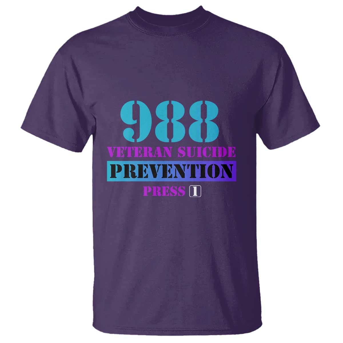 Suicide Prevention Awareness T Shirt 988 Veteran Suicide Prevention Press 1 - Wonder Print Shop