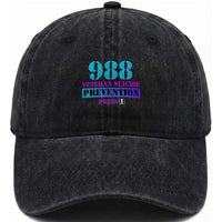 Suicide Prevention Awareness Washed Cotton Baseball Cap 988 Veteran Suicide Prevention Press 1