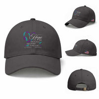 Suicide Prevention Awareness Baseball Cap Hope Is The Thing With Feathers That Perches In The Soul Heart