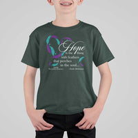 Suicide Prevention Awareness T Shirt For Kid Hope Is The Thing With Feathers That Perches In The Soul Heart - Wonder Print Shop