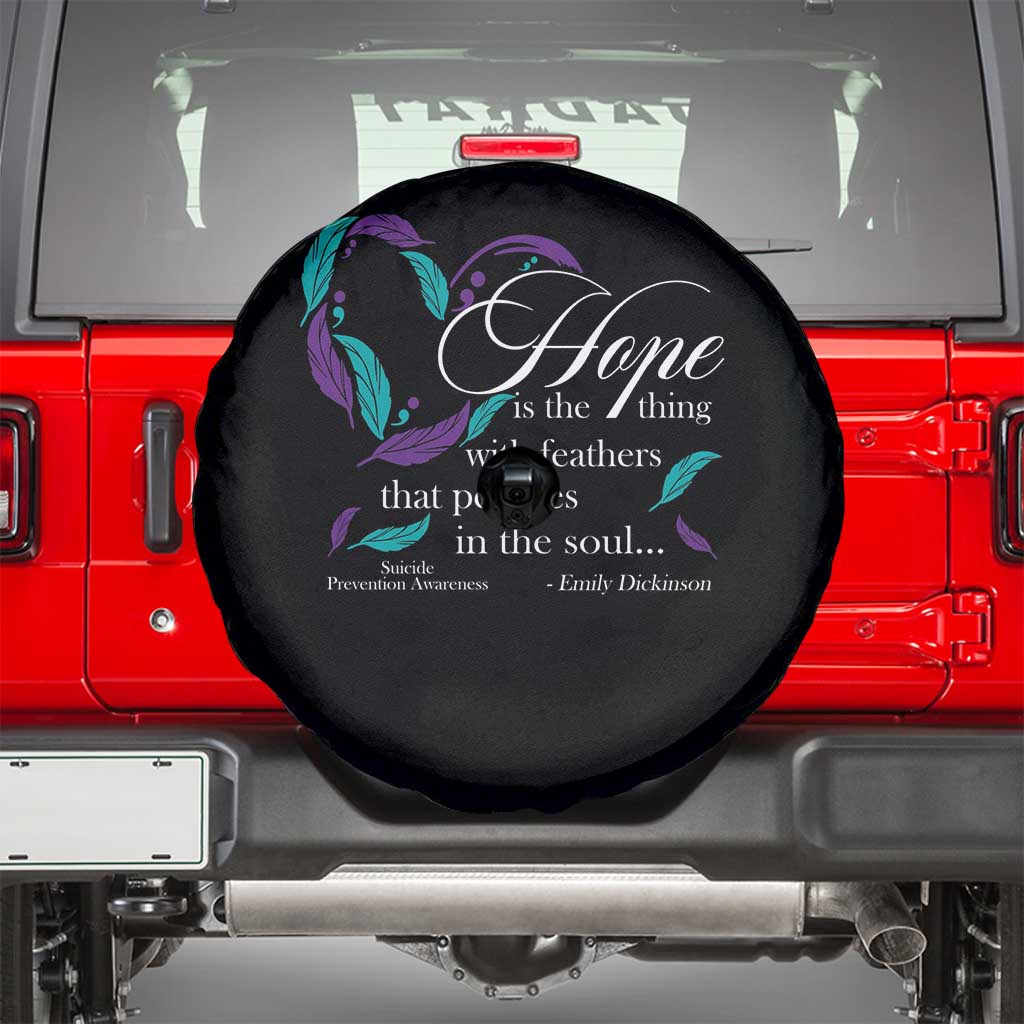 Suicide Prevention Awareness Spare Tire Cover Hope Is The Thing With Feathers That Perches In The Soul Heart