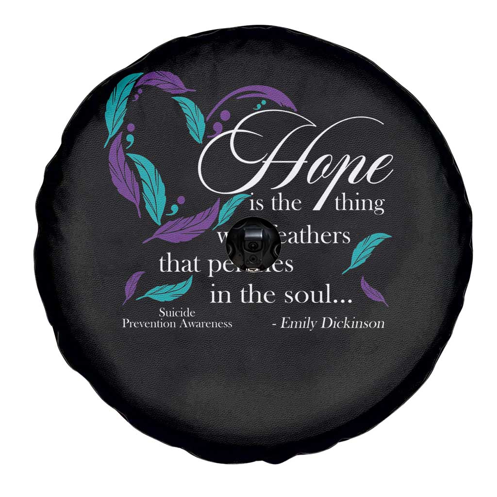 Suicide Prevention Awareness Spare Tire Cover Hope Is The Thing With Feathers That Perches In The Soul Heart