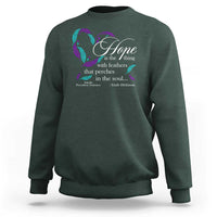 Suicide Prevention Awareness Sweatshirt Hope Is The Thing With Feathers That Perches In The Soul Heart - Wonder Print Shop