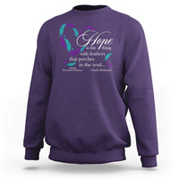 Suicide Prevention Awareness Sweatshirt Hope Is The Thing With Feathers That Perches In The Soul Heart - Wonder Print Shop