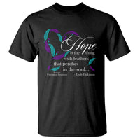 Suicide Prevention Awareness T Shirt Hope Is The Thing With Feathers That Perches In The Soul Heart - Wonder Print Shop