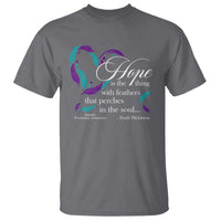 Suicide Prevention Awareness T Shirt Hope Is The Thing With Feathers That Perches In The Soul Heart - Wonder Print Shop