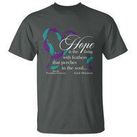 Suicide Prevention Awareness T Shirt Hope Is The Thing With Feathers That Perches In The Soul Heart - Wonder Print Shop