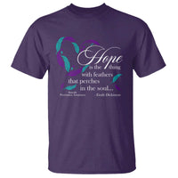 Suicide Prevention Awareness T Shirt Hope Is The Thing With Feathers That Perches In The Soul Heart - Wonder Print Shop