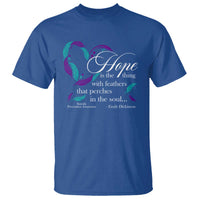 Suicide Prevention Awareness T Shirt Hope Is The Thing With Feathers That Perches In The Soul Heart - Wonder Print Shop