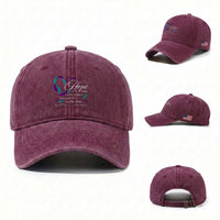 Suicide Prevention Awareness Washed Cotton Baseball Cap Hope Is The Thing With Feathers That Perches In The Soul Heart