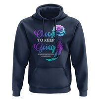 Suicide Prevention Awareness Hoodie Choose To Keep Going Semicolon Rose Feather - Wonder Print Shop