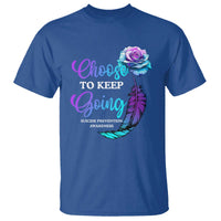 Suicide Prevention Awareness T Shirt Choose To Keep Going Semicolon Rose Feather - Wonder Print Shop