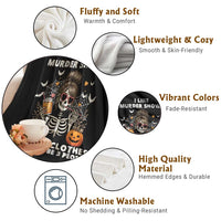 Funny I Like Murder Shows Comfy Clothes And Maybe 3 People Throw Blanket Halloween Skeleton - Wonder Print Shop