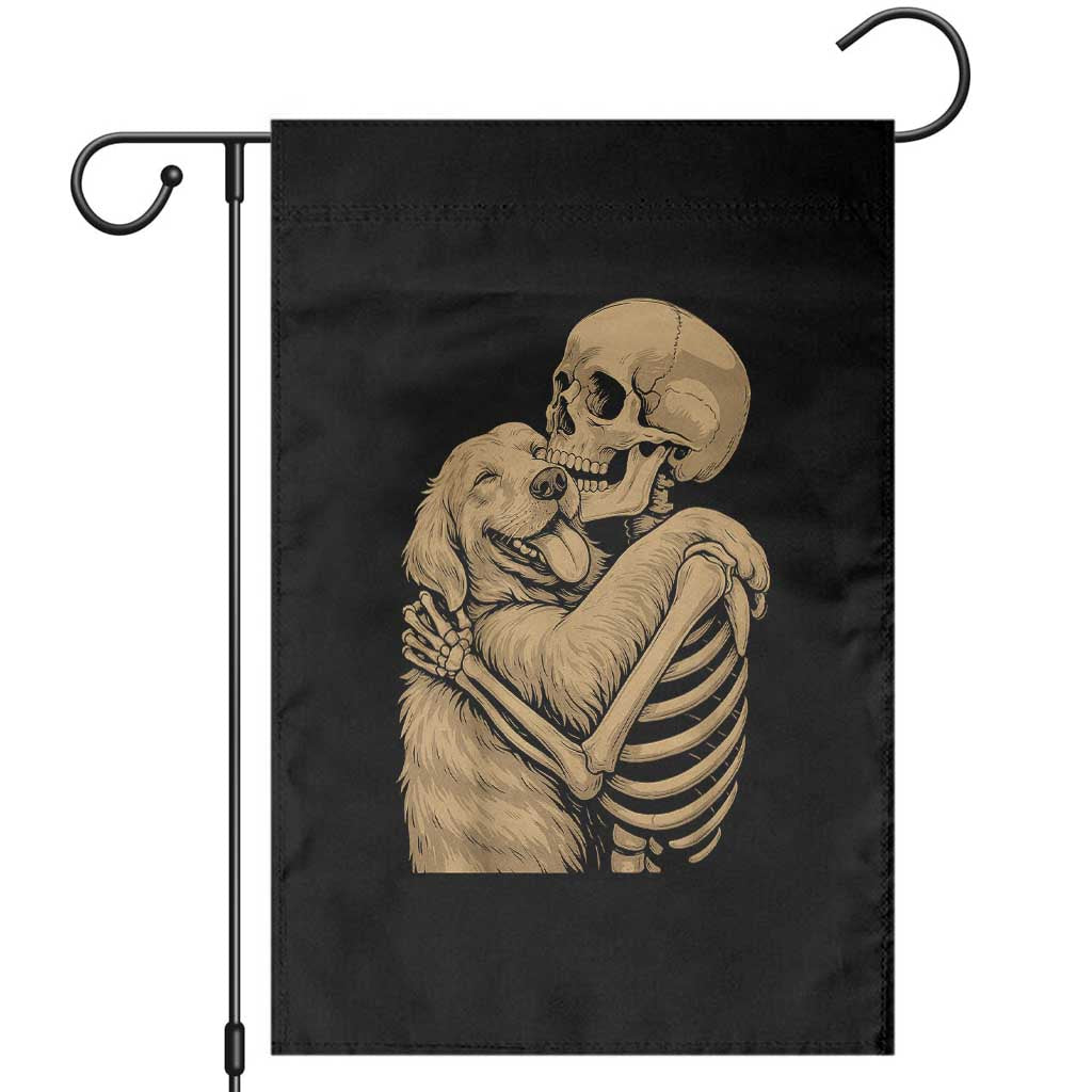 Skeleton Hugging Dog Halloween Dog Lover Garden Flag - Wonder Print Shop