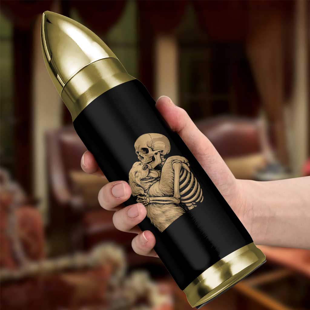 Skeleton Hugging Dog Halloween Dog Lover Bullet Tumbler - Wonder Print Shop