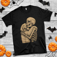 Skeleton Hugging Dog Halloween Dog Lover T Shirt - Wonder Print Shop