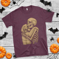 Skeleton Hugging Dog Halloween Dog Lover T Shirt - Wonder Print Shop