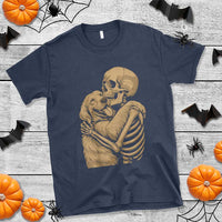 Skeleton Hugging Dog Halloween Dog Lover T Shirt - Wonder Print Shop