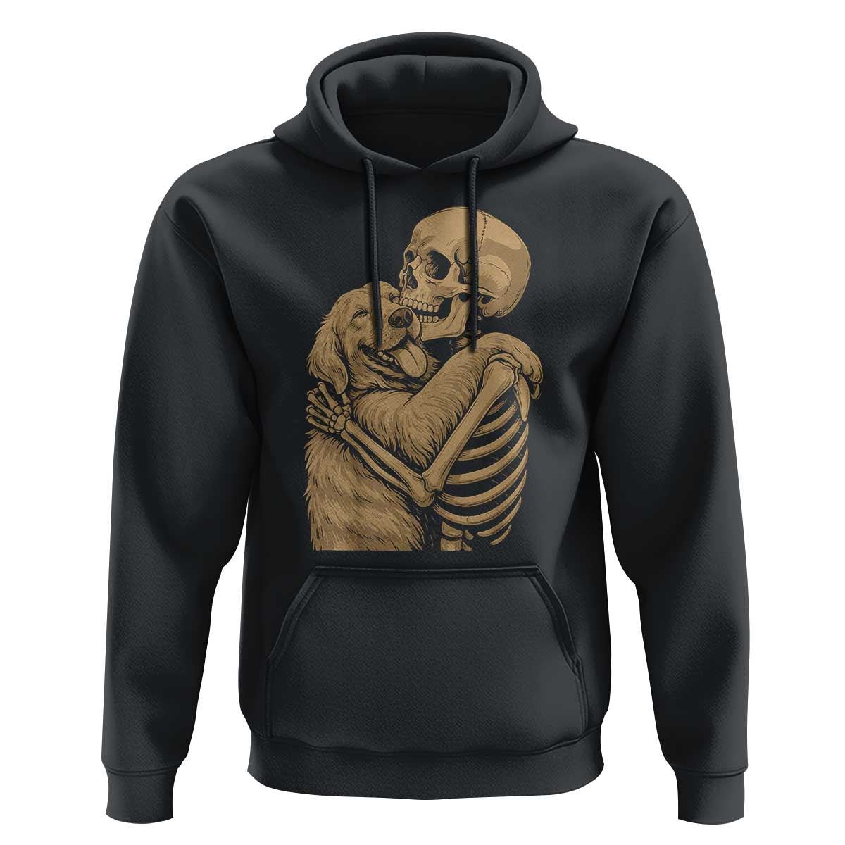 Skeleton Hugging Dog Halloween Dog Lover Hoodie - Wonder Print Shop