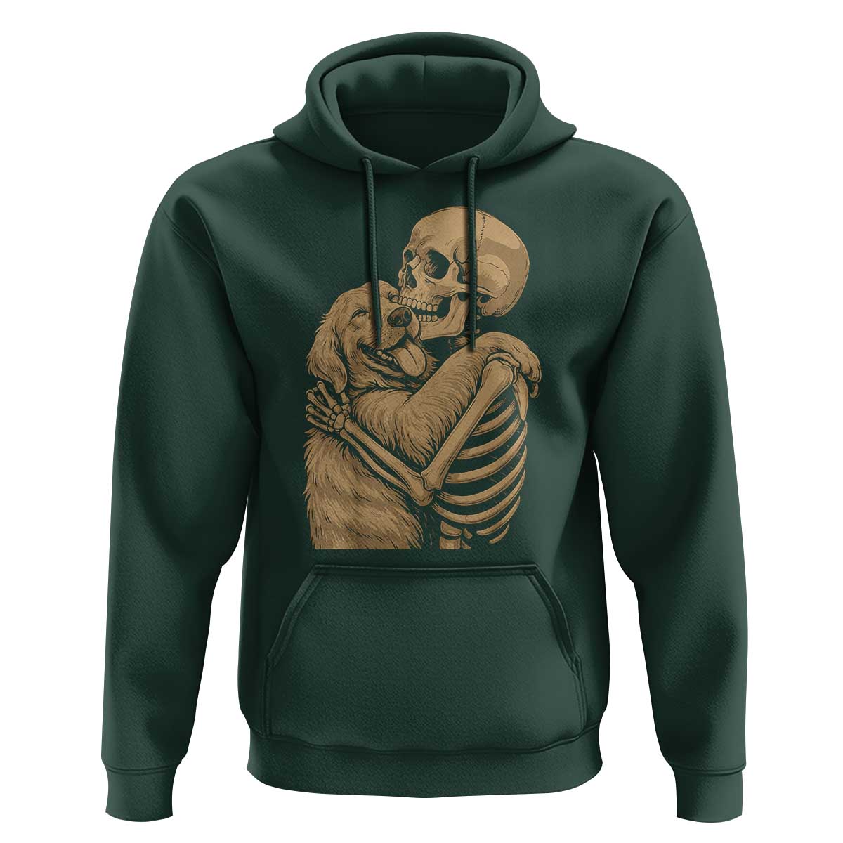 Skeleton Hugging Dog Halloween Dog Lover Hoodie - Wonder Print Shop