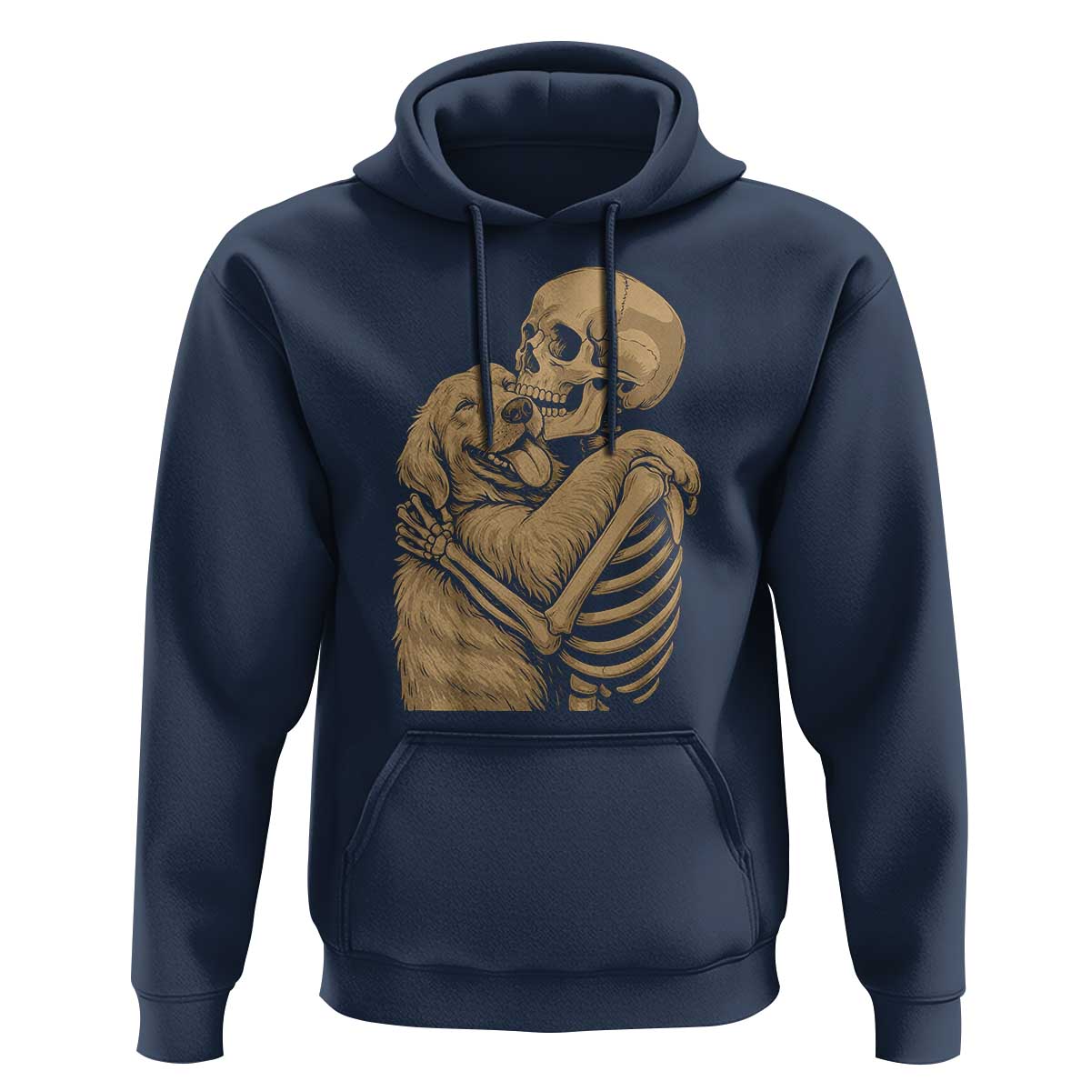 Skeleton Hugging Dog Halloween Dog Lover Hoodie - Wonder Print Shop