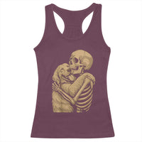 Skeleton Hugging Dog Halloween Dog Lover Racerback Tank Top - Wonder Print Shop