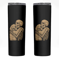 Skeleton Hugging Dog Halloween Dog Lover Skinny Tumbler - Wonder Print Shop