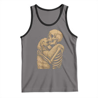Skeleton Hugging Dog Halloween Dog Lover Tank Top - Wonder Print Shop