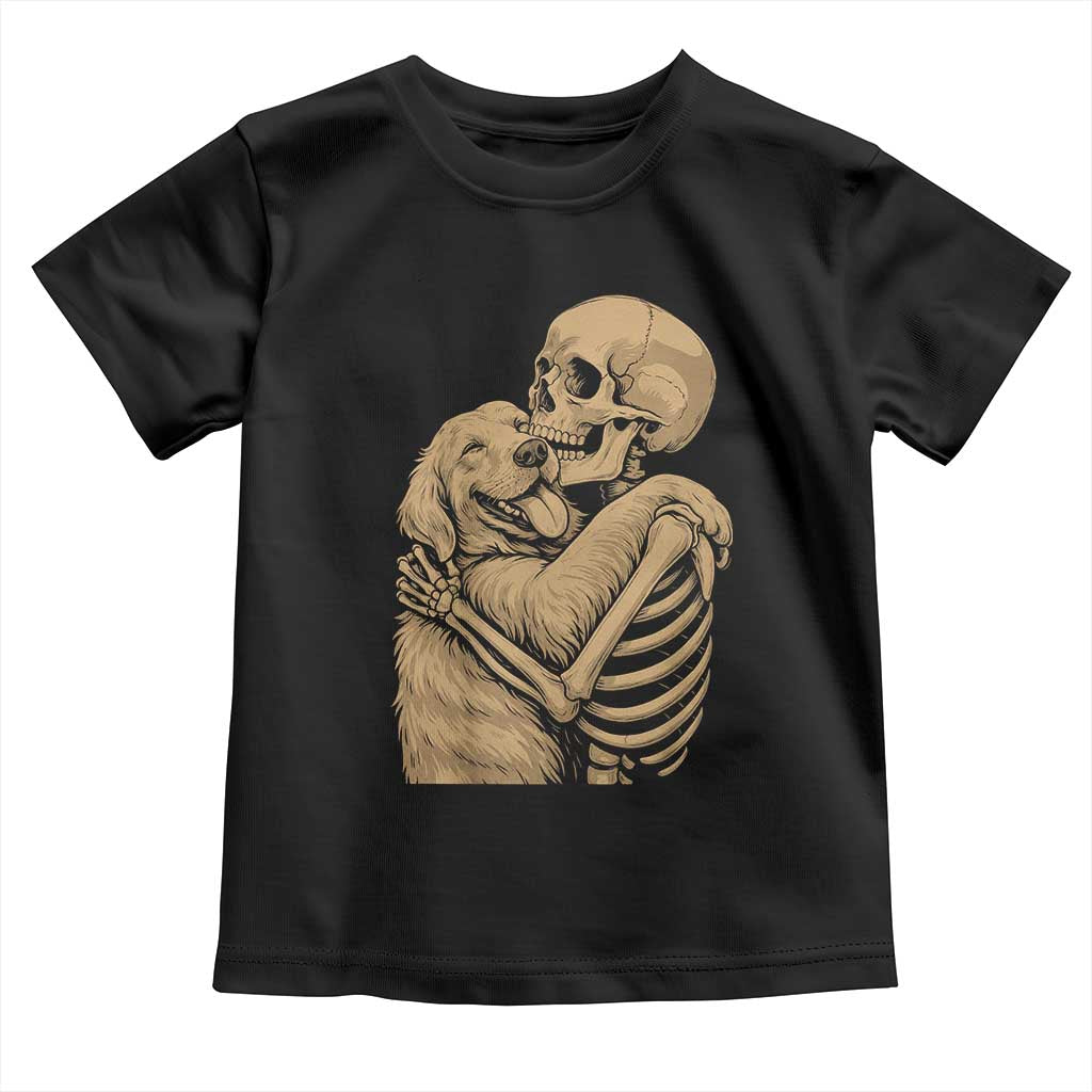 Skeleton Hugging Dog Halloween Dog Lover Toddler T Shirt - Wonder Print Shop