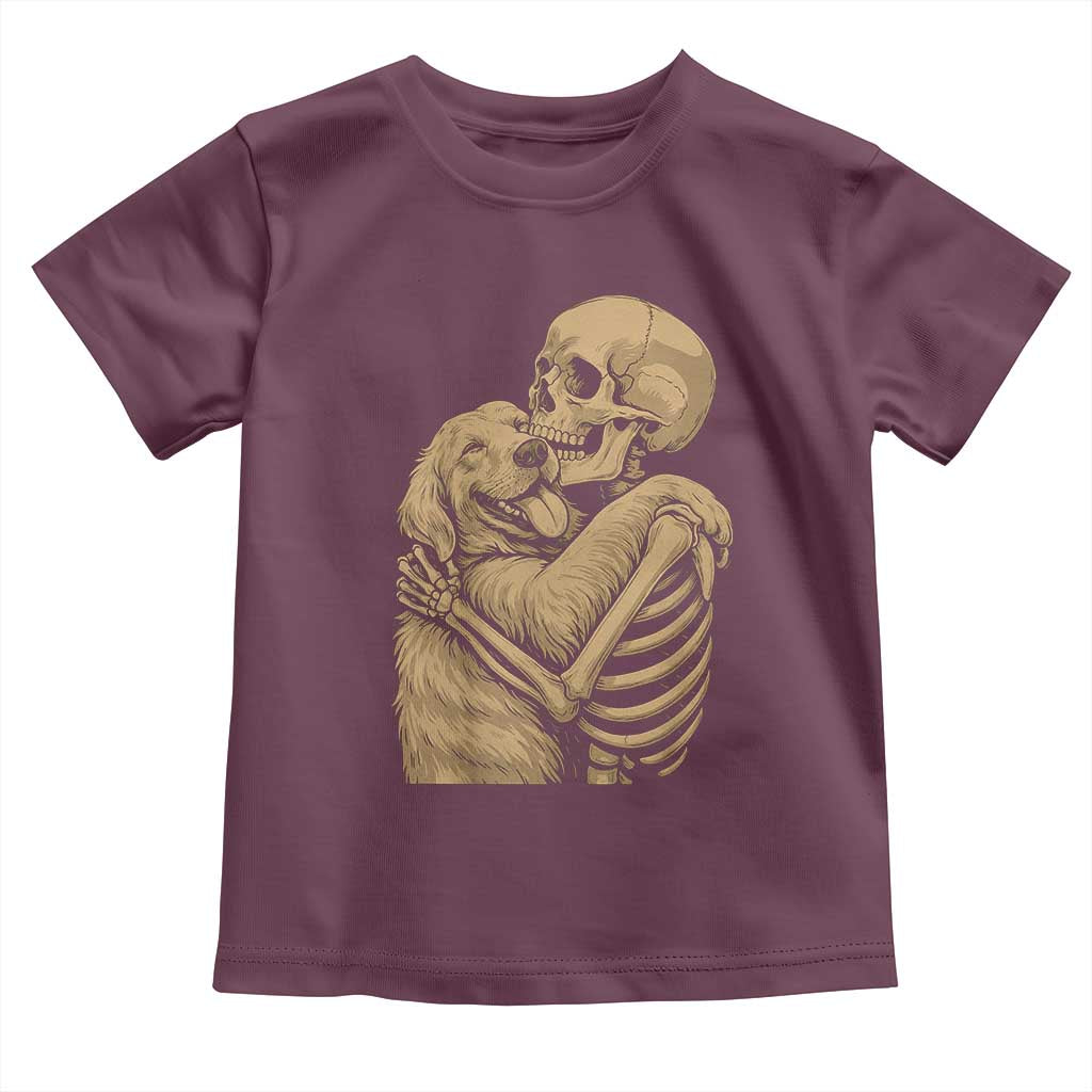 Skeleton Hugging Dog Halloween Dog Lover Toddler T Shirt - Wonder Print Shop