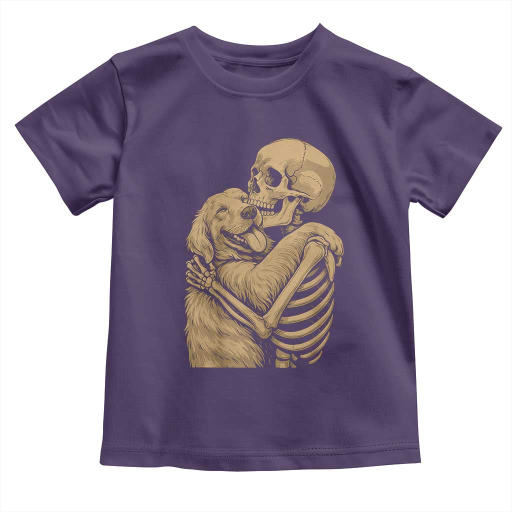 Skeleton Hugging Dog Halloween Dog Lover Toddler T Shirt - Wonder Print Shop