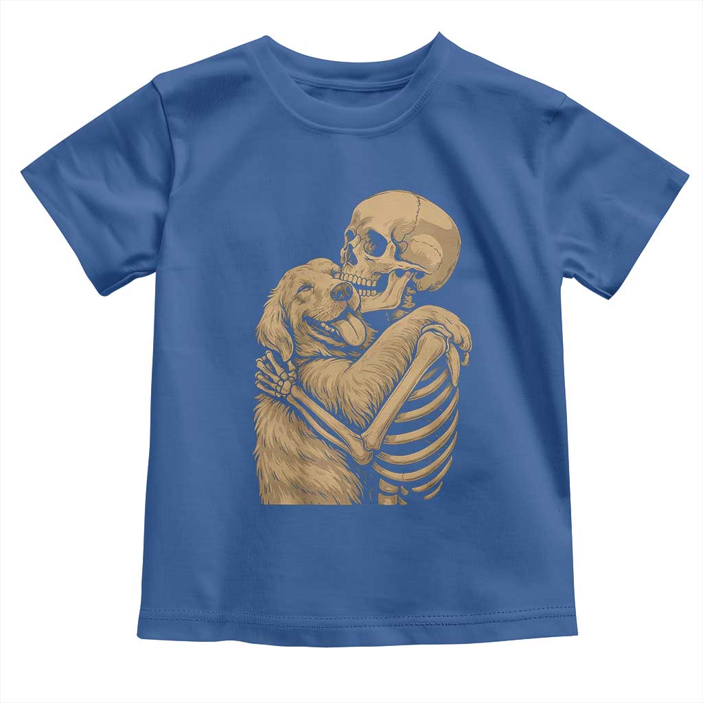 Skeleton Hugging Dog Halloween Dog Lover Toddler T Shirt - Wonder Print Shop