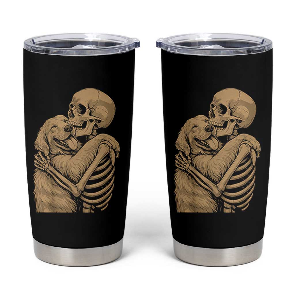Skeleton Hugging Dog Halloween Dog Lover Tumbler Cup - Wonder Print Shop