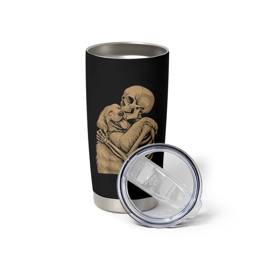 Skeleton Hugging Dog Halloween Dog Lover Tumbler Cup - Wonder Print Shop