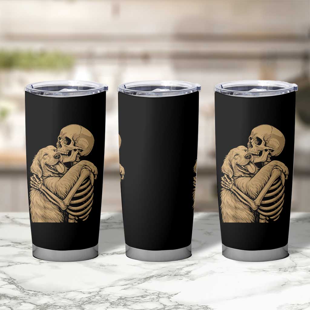 Skeleton Hugging Dog Halloween Dog Lover Tumbler Cup - Wonder Print Shop