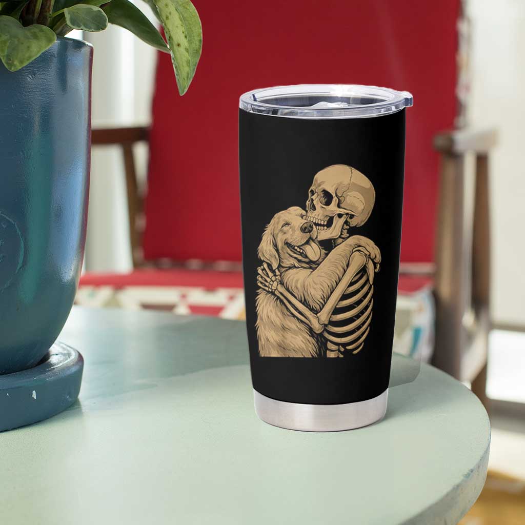 Skeleton Hugging Dog Halloween Dog Lover Tumbler Cup - Wonder Print Shop