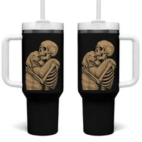 Skeleton Hugging Dog Halloween Dog Lover Tumbler With Handle - Wonder Print Shop
