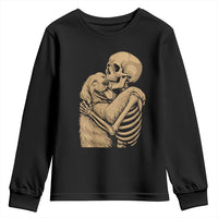 Skeleton Hugging Dog Halloween Dog Lover Youth Sweatshirt - Wonder Print Shop