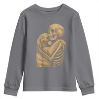 Skeleton Hugging Dog Halloween Dog Lover Youth Sweatshirt - Wonder Print Shop
