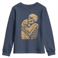 Skeleton Hugging Dog Halloween Dog Lover Youth Sweatshirt - Wonder Print Shop