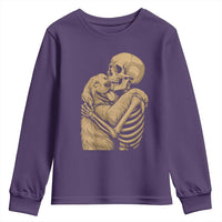 Skeleton Hugging Dog Halloween Dog Lover Youth Sweatshirt - Wonder Print Shop