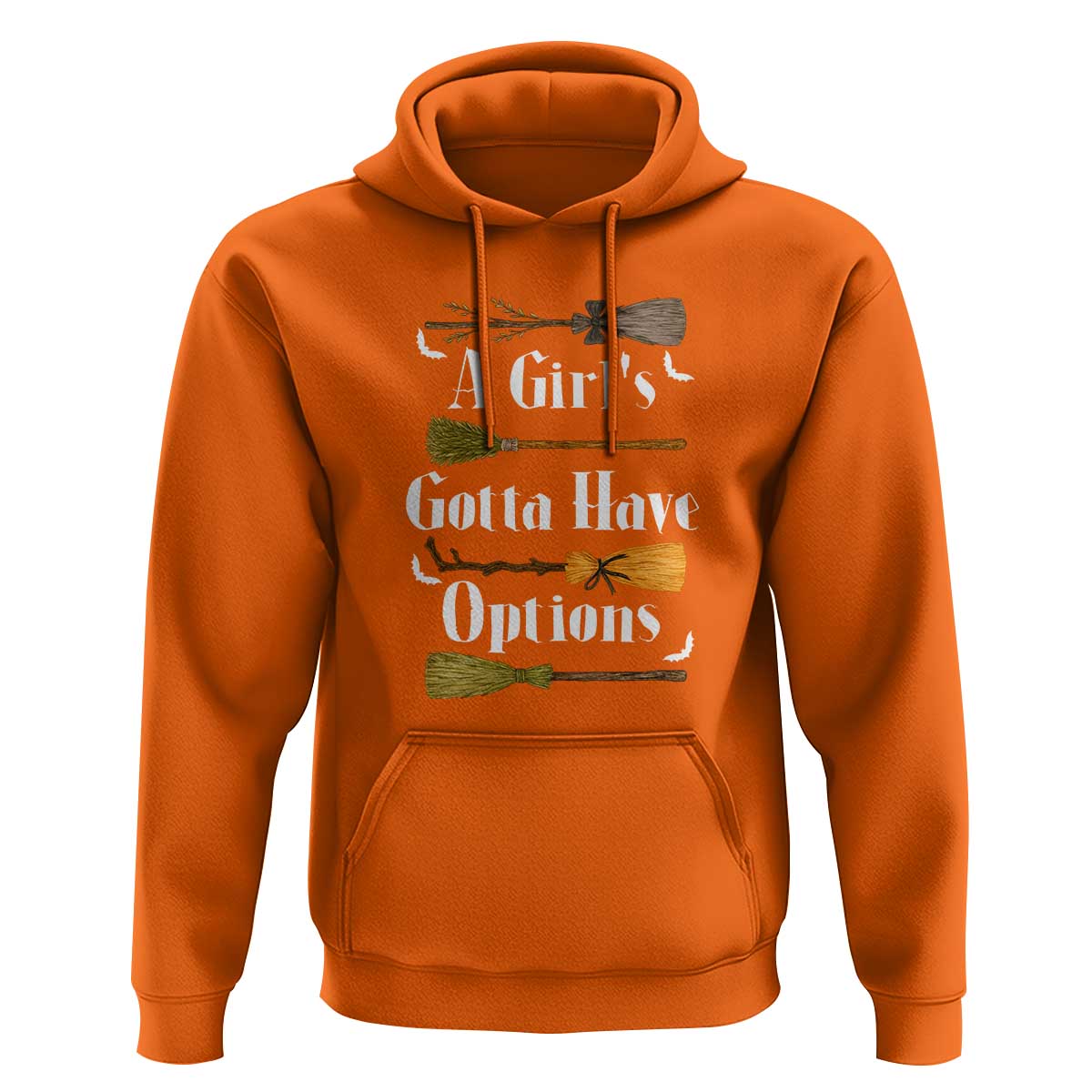 Funny A Girl's Gotta Have Options Hoodie Broom Witches Halloween - Wonder Print Shop
