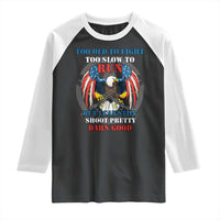Too Old To Fight Too Slow To Run But I Can Still Shoot Pretty Darn Good Raglan Shirt Bald Eagle - Wonder Print Shop