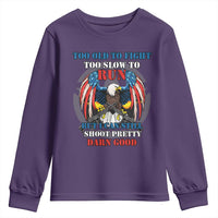Too Old To Fight Too Slow To Run But I Can Still Shoot Pretty Darn Good Youth Sweatshirt Bald Eagle - Wonder Print Shop