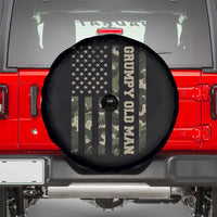 Funny Grumpy Old Man Spare Tire Cover Vintage Camo American Flag Fathers Day - Wonder Print Shop