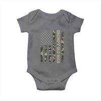 Funny Grumpy Old Man Baby Onesie Vintage Camo American Flag Fathers Day - Wonder Print Shop