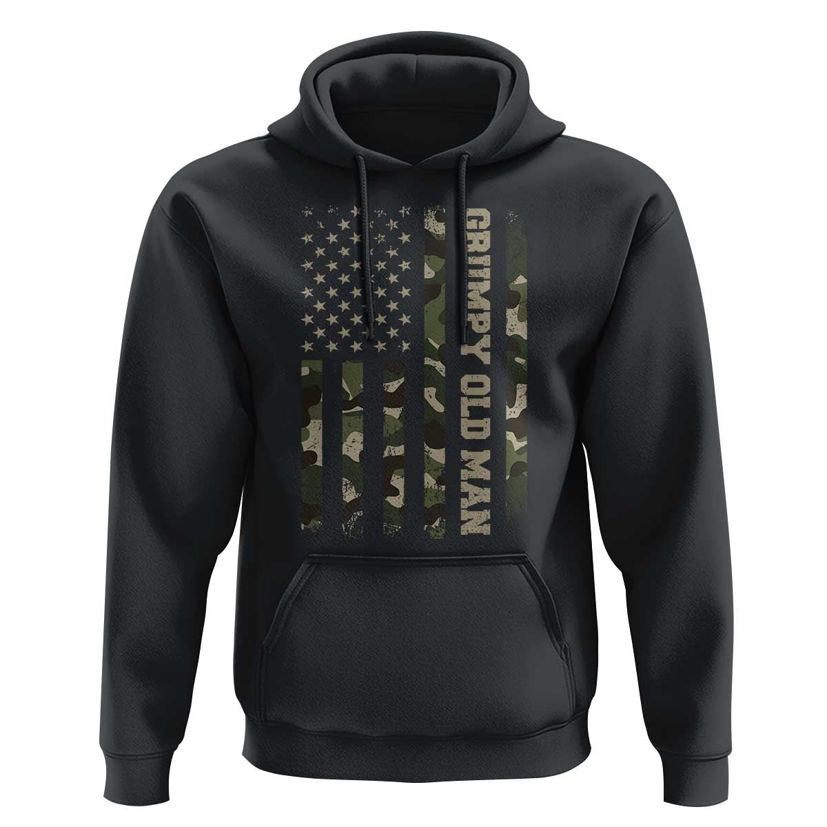 Funny Grumpy Old Man Hoodie Vintage Camo American Flag Fathers Day - Wonder Print Shop