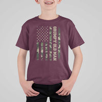 Funny Grumpy Old Man T Shirt For Kid Vintage Camo American Flag Fathers Day - Wonder Print Shop