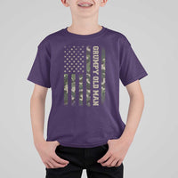 Funny Grumpy Old Man T Shirt For Kid Vintage Camo American Flag Fathers Day - Wonder Print Shop